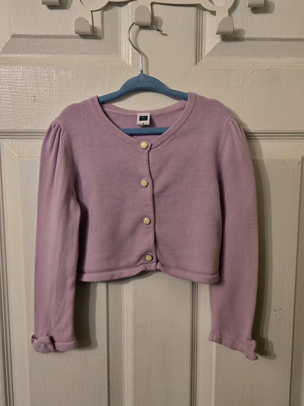 Janie and Jack Lavender Cropped Cardigan with Gold Buttons
